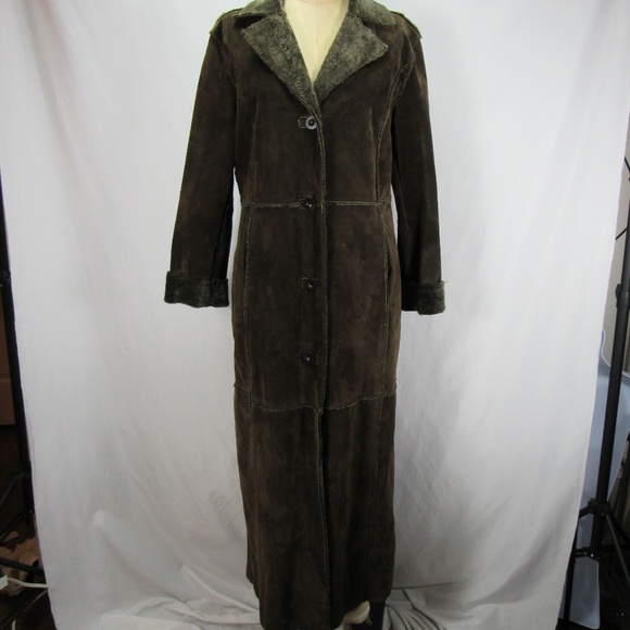 Winlit Jackets & Blazers - Winlit Brown Patchwork Suede Leather Duster Coat